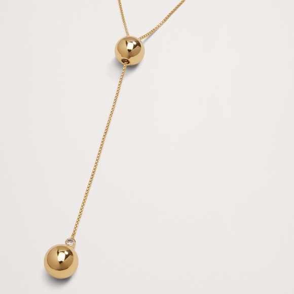 New! Banana Republic Spheres Y Necklace Aureus + Argent in GOLD - Sold out! - Picture 3 of 5